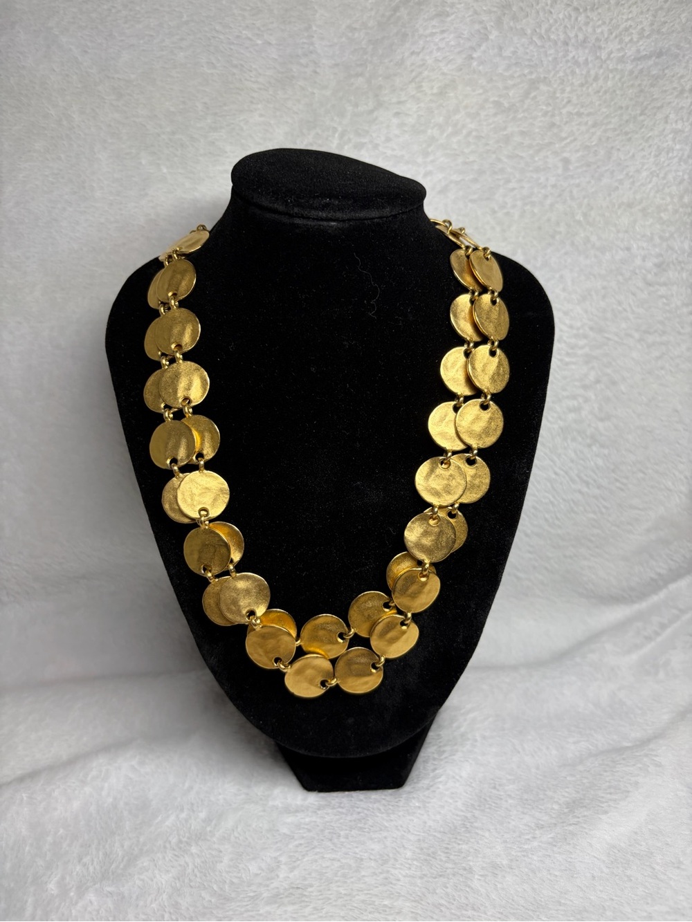 Matte Gold Disc Link Necklace - Women Jewelry